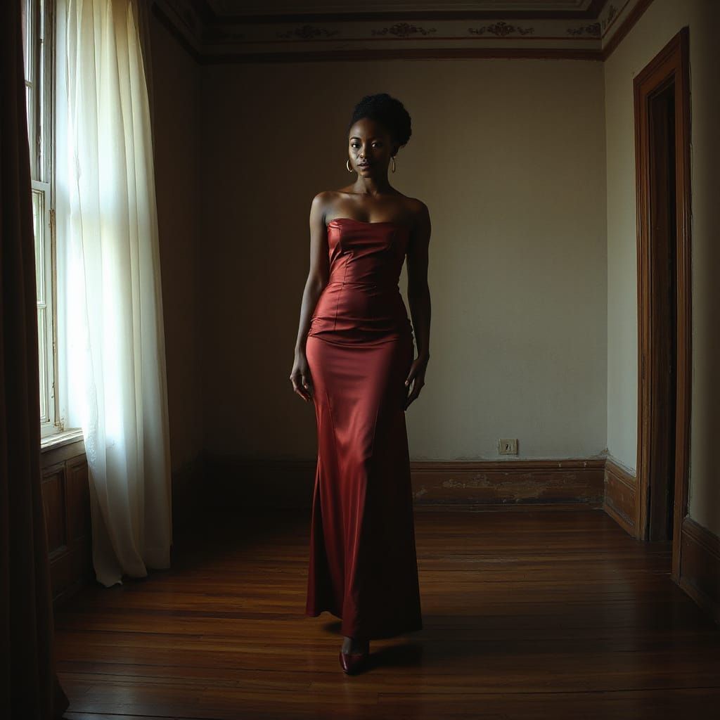 She stands in a quiet room that echoes louder than any screa...