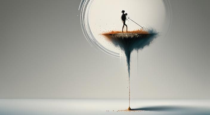 Minimalist Surrealism with Tachisme Brushwork