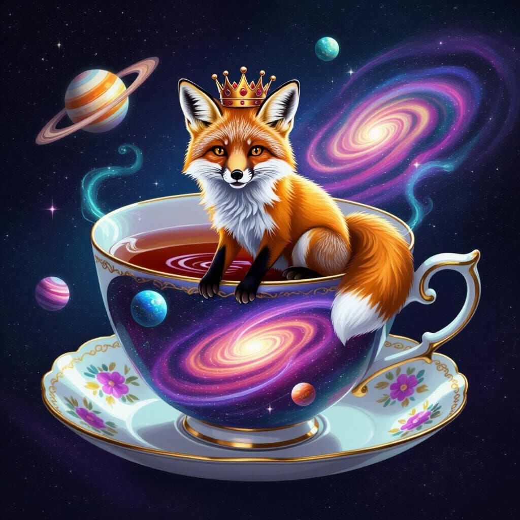 Mischievous Fox on Cosmic Teacup