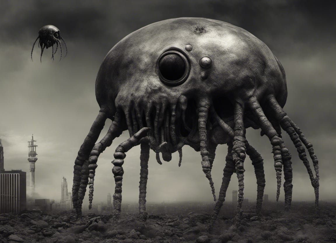 Surreal Portrait on Apocalyptic Mandelbulb Landscape