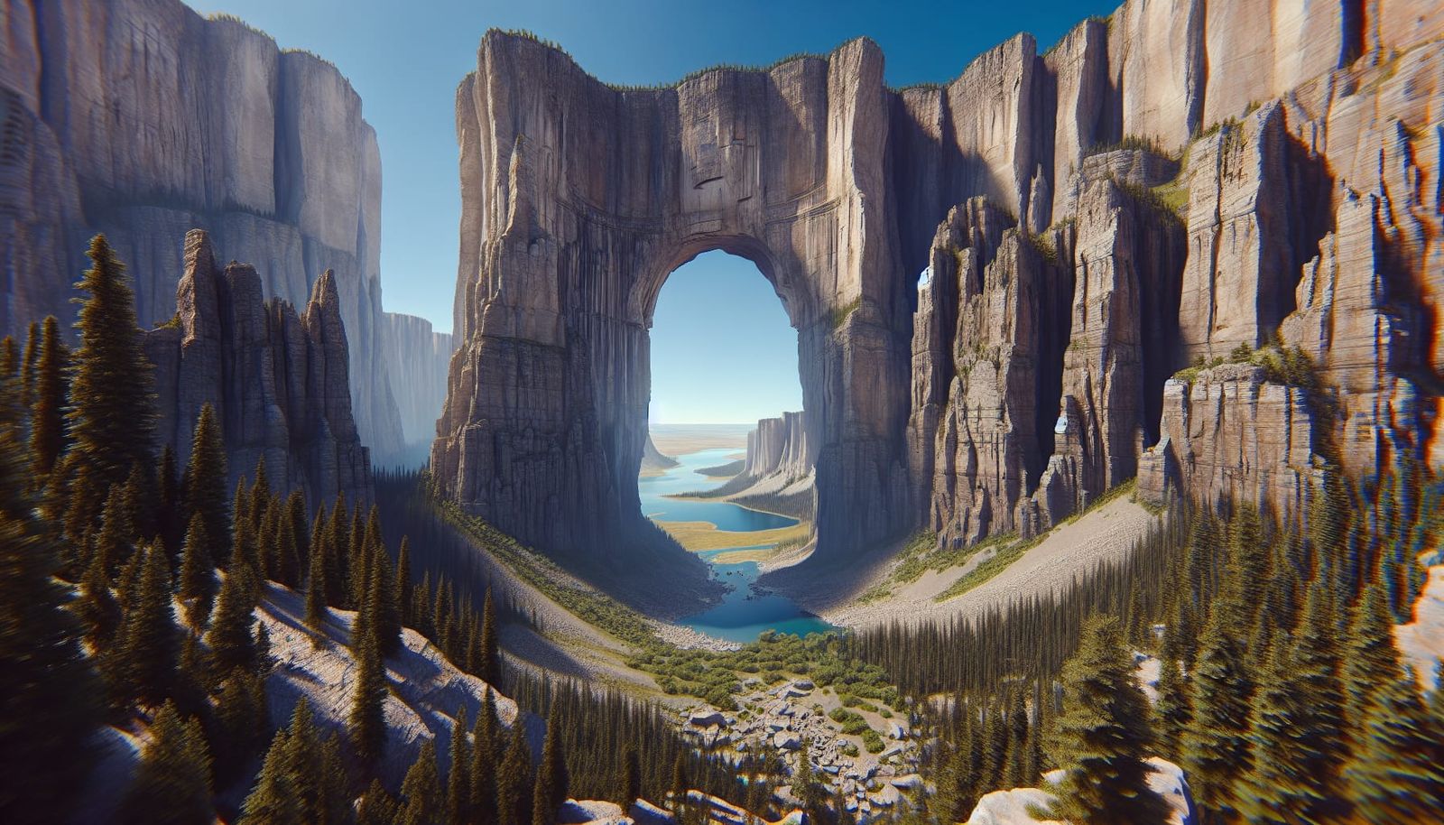 Majestic Natural Archway on a Sunny Day