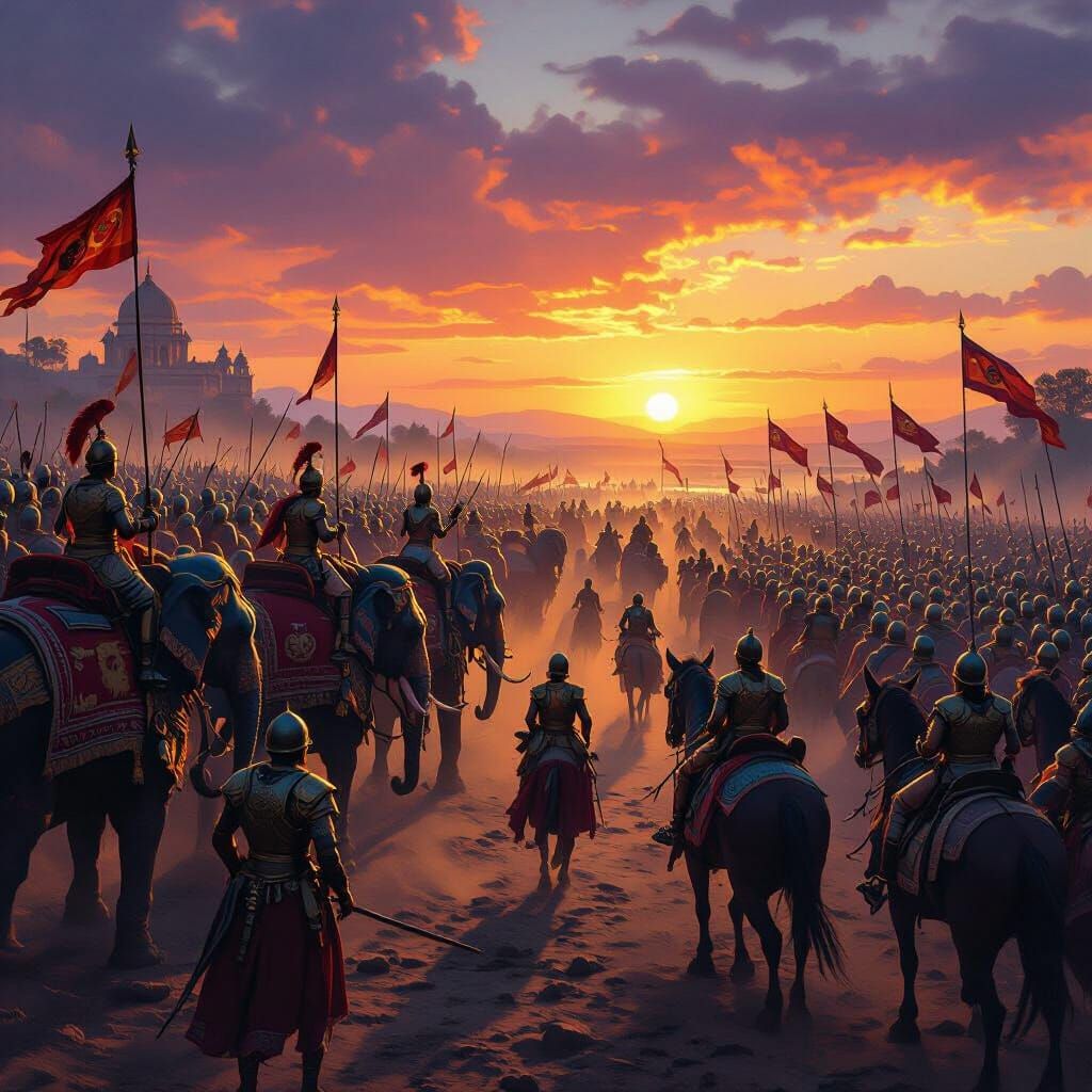 Battle of Talikota 1565: Cinematic Illustration of Armies