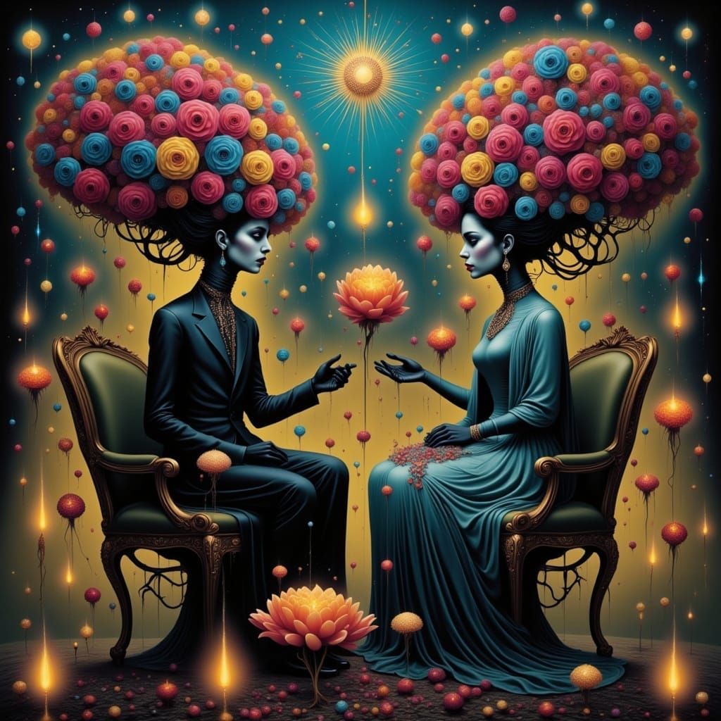 Royal Gothic Fantasy Monarchs in Neon Hyperrealism