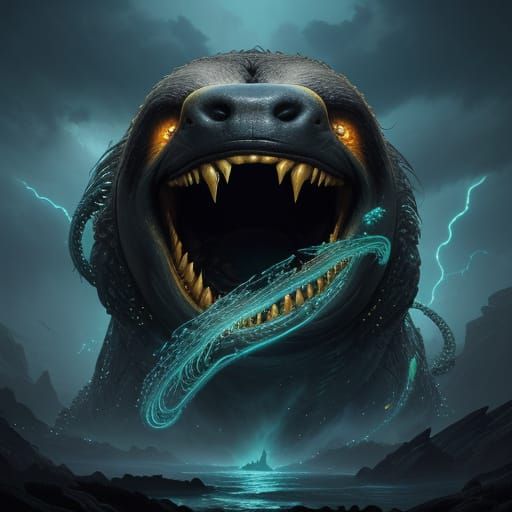 Serpentine Royal Sloth in Dramatic, Golden Hour Lighting