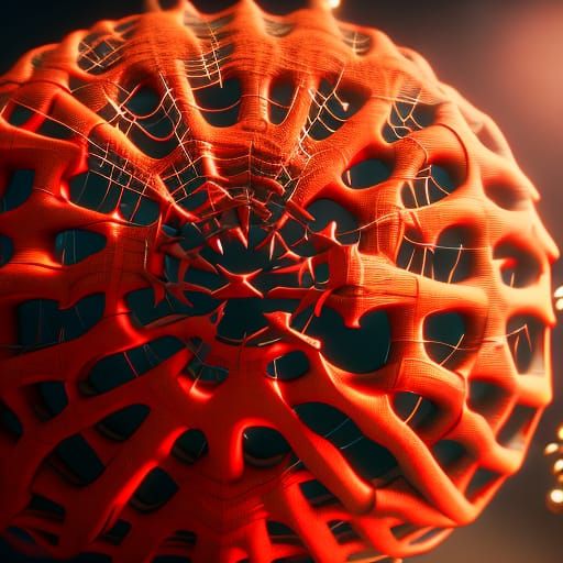 Halloween Pumpkin with Spider in Sci-Fi Style