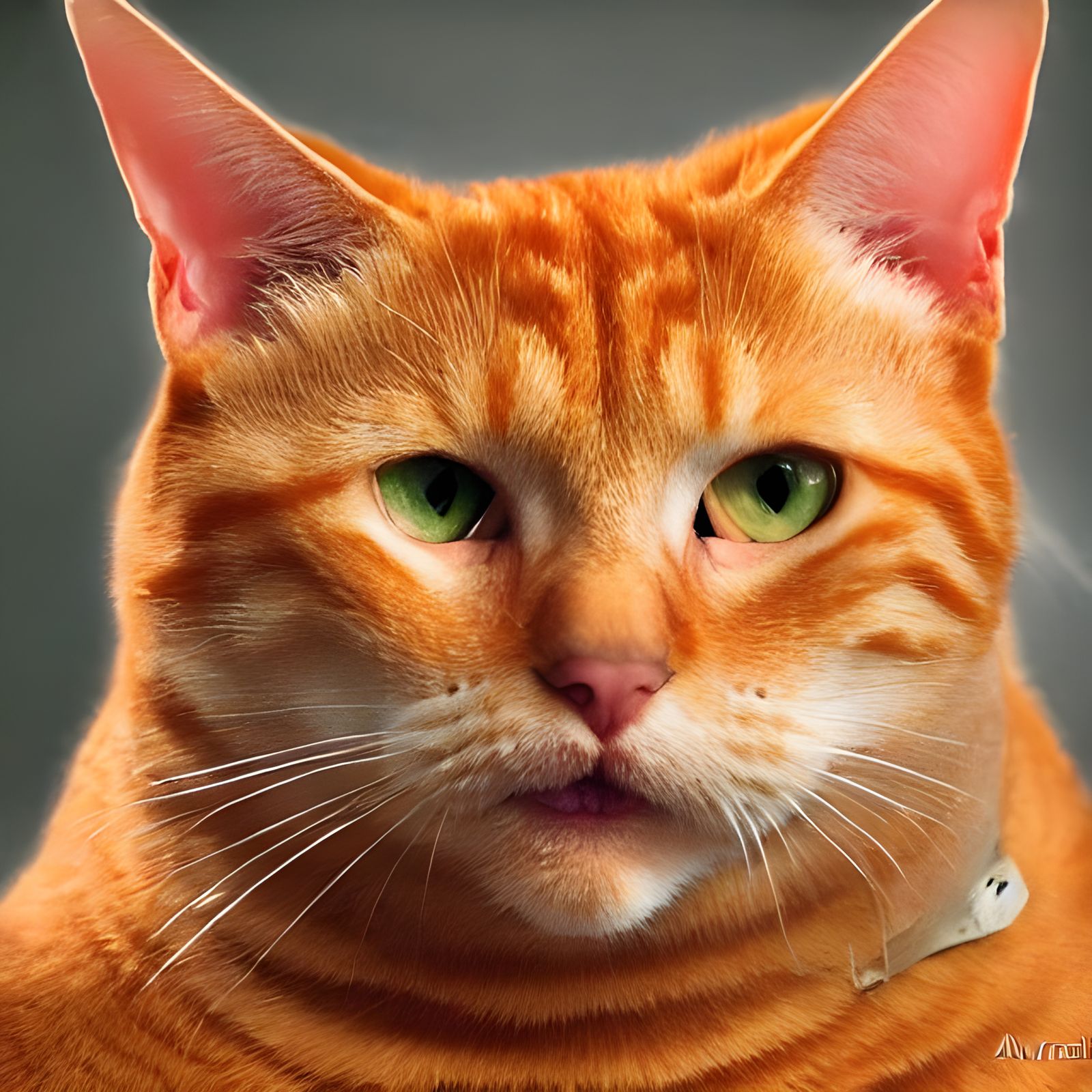 Orange Tabby Cat Portrait in Expressive Style