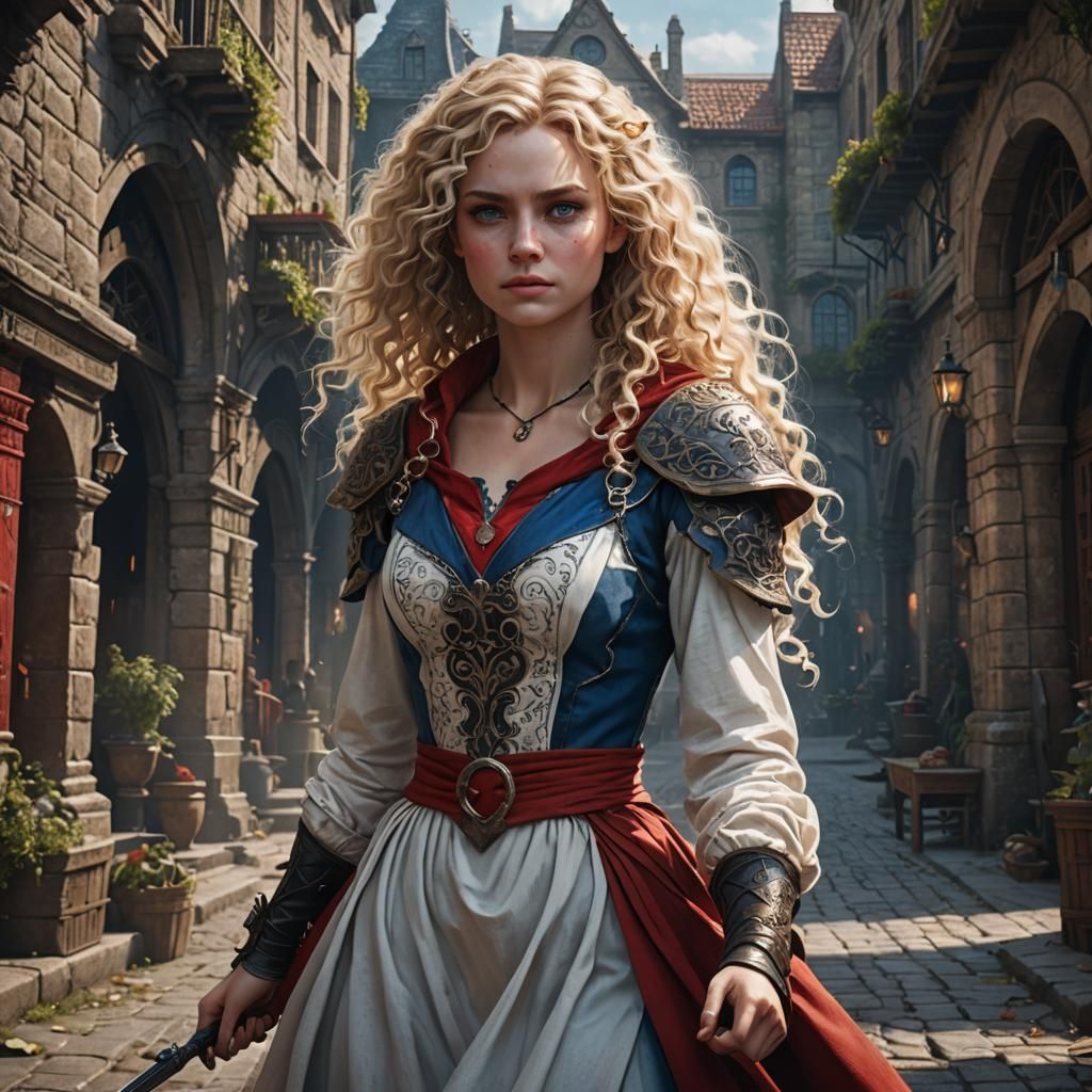 Gorgeous Female Thief in Detailed Matte Painting
