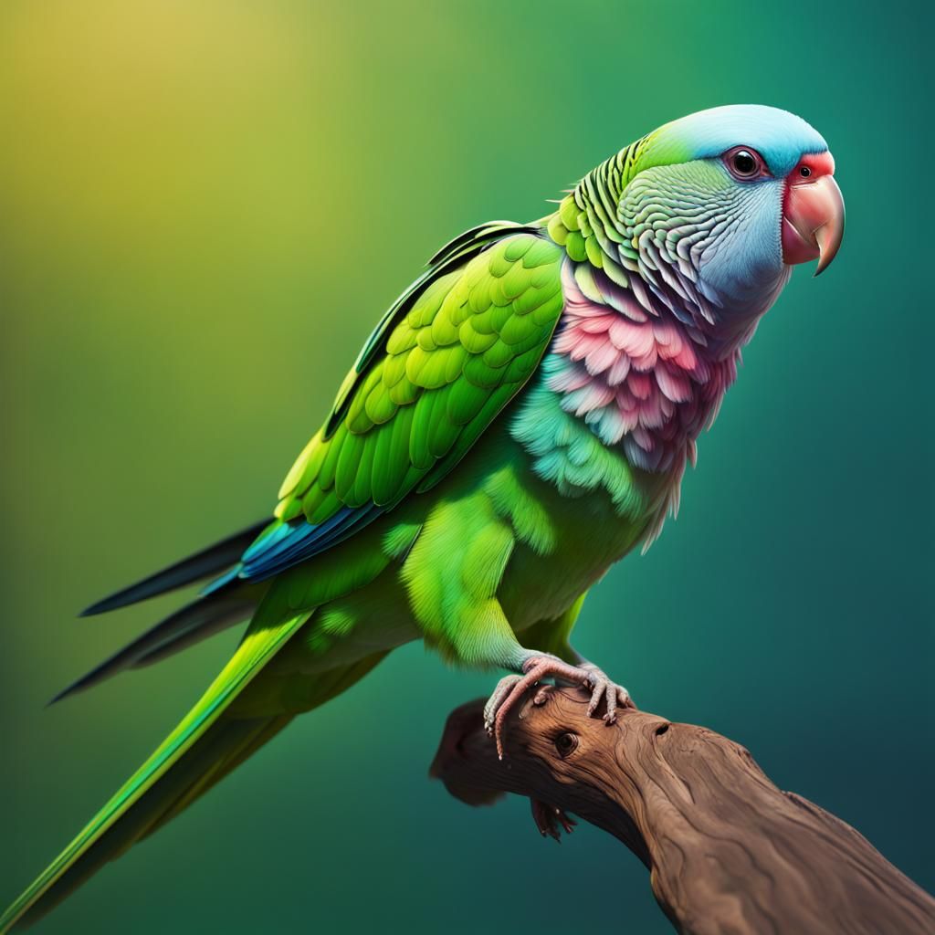 Hyperrealistic Alexandrine Parakeet in Flight
