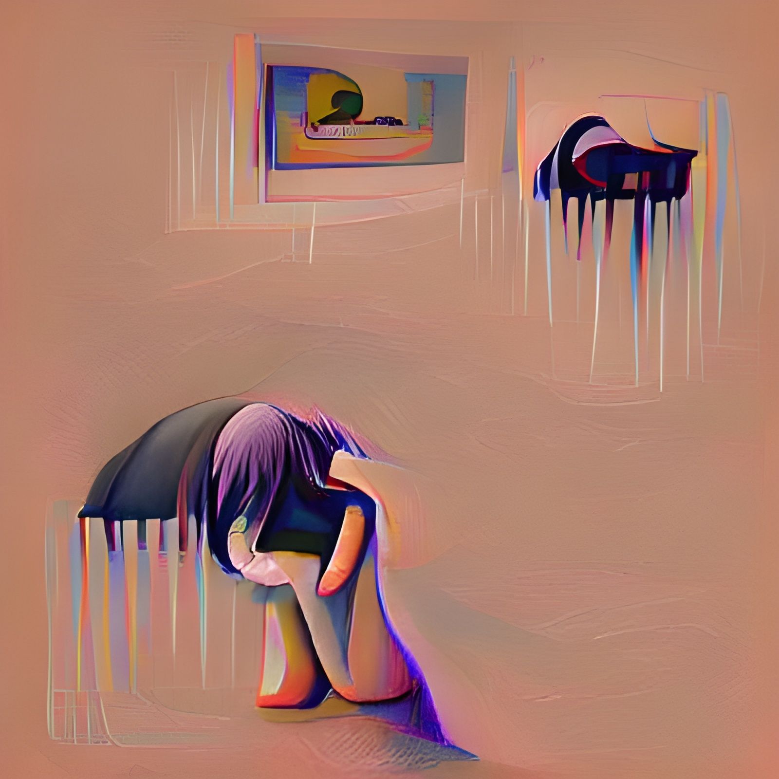 Solitary Figure in Desolate Landscape