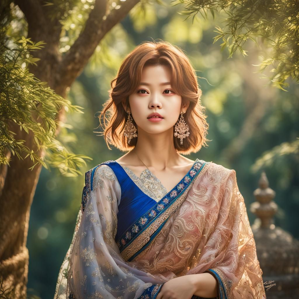 Yoo Jeongyeon of Twice in Rococo Saree