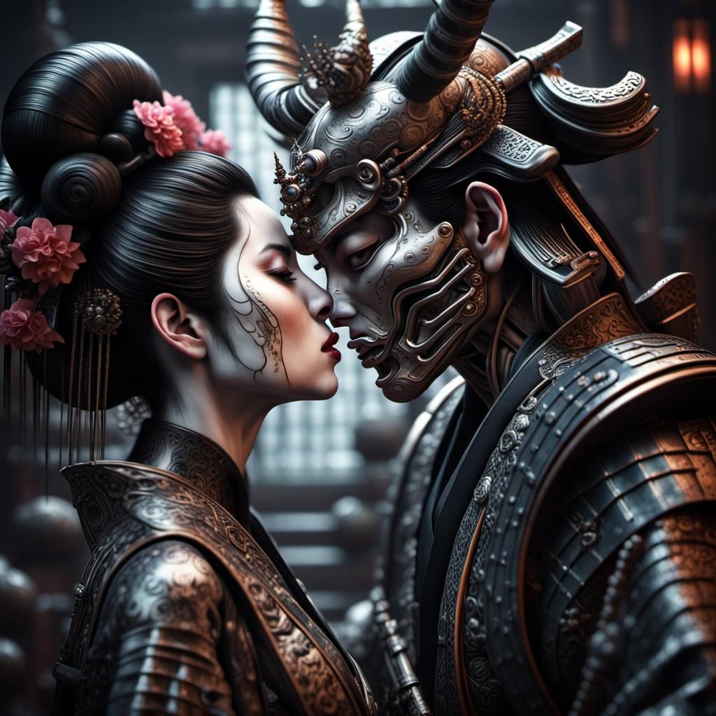 Geisha Samurai Kiss: Dark Horror Concept Art