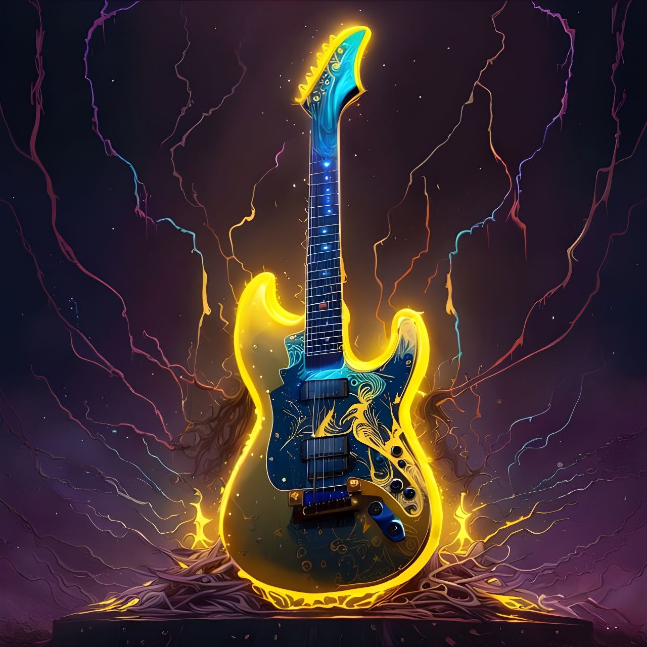 Biopunk Electric Thunder Guitar in Galactic Setting