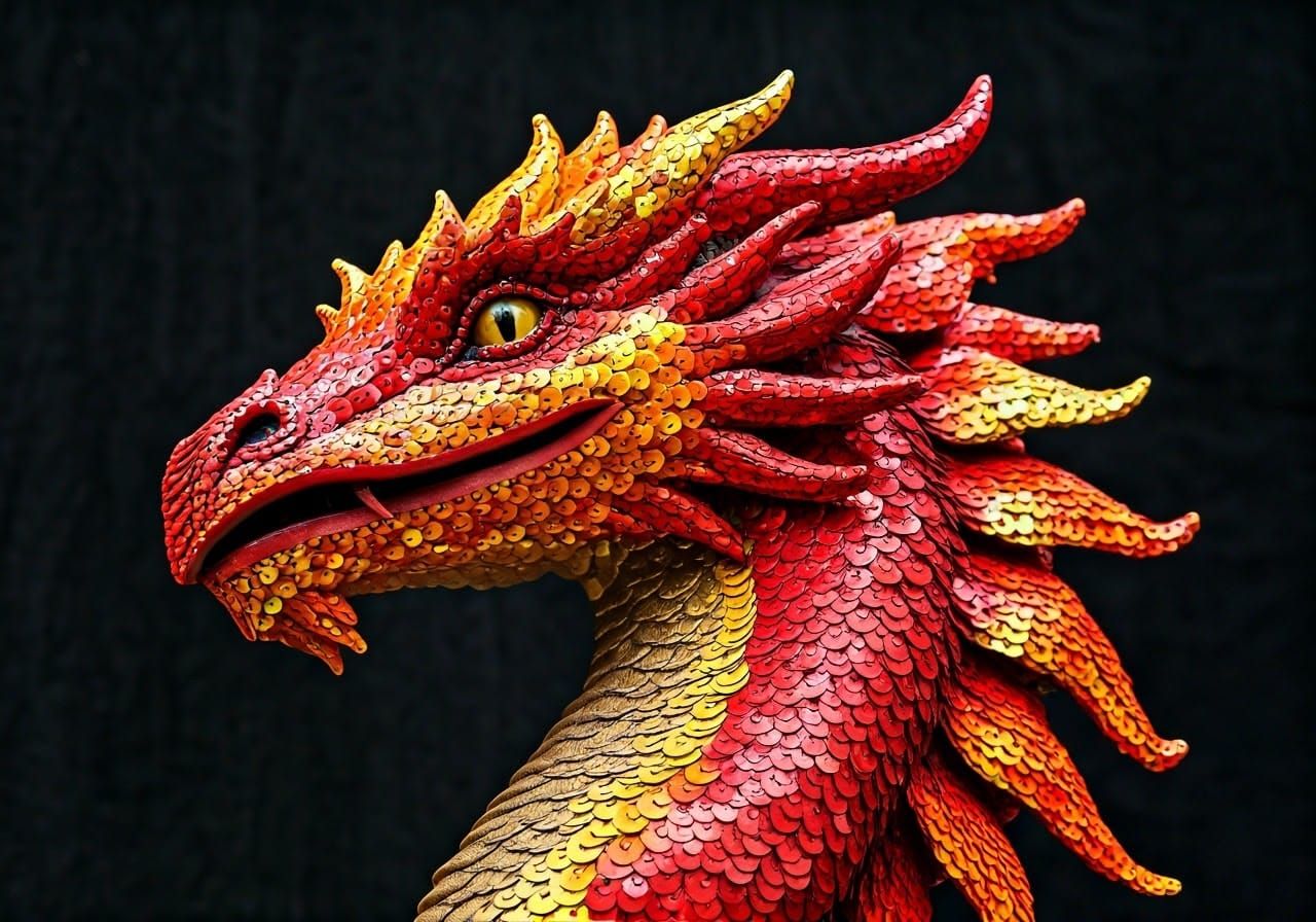 Majestic Sequinned Dragon