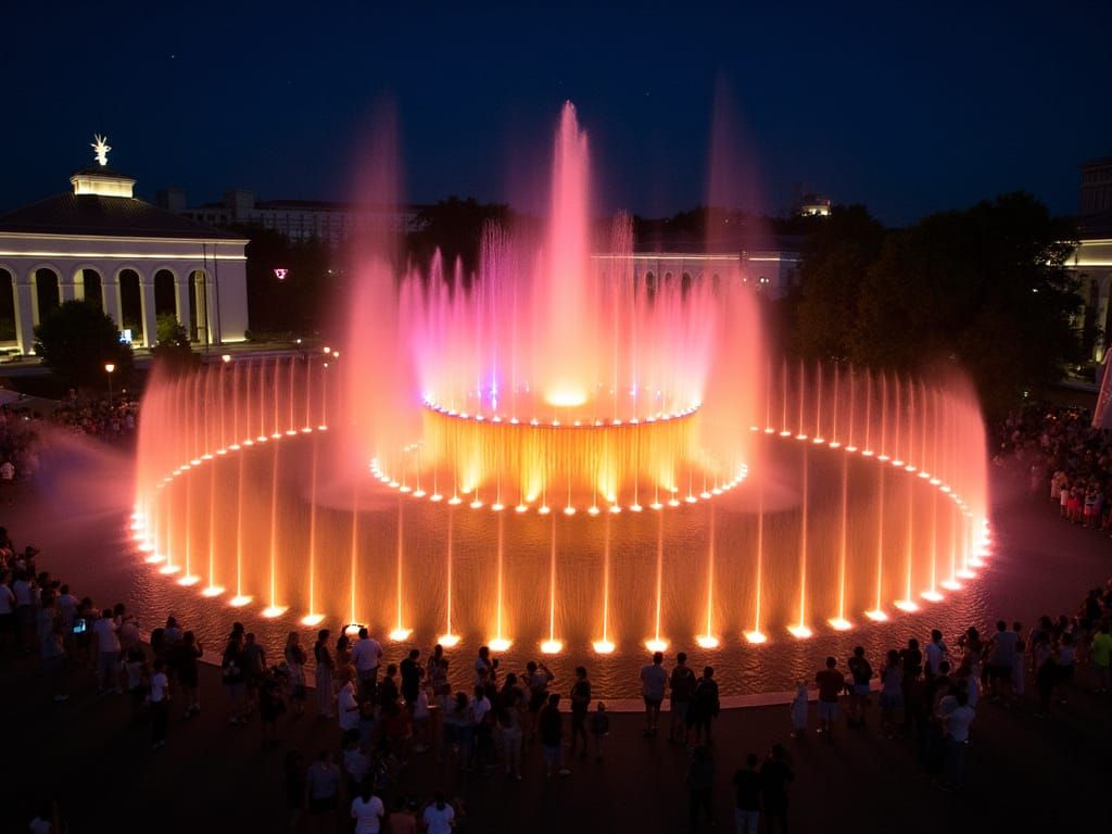 Magic Fountain, Barcelona, animated