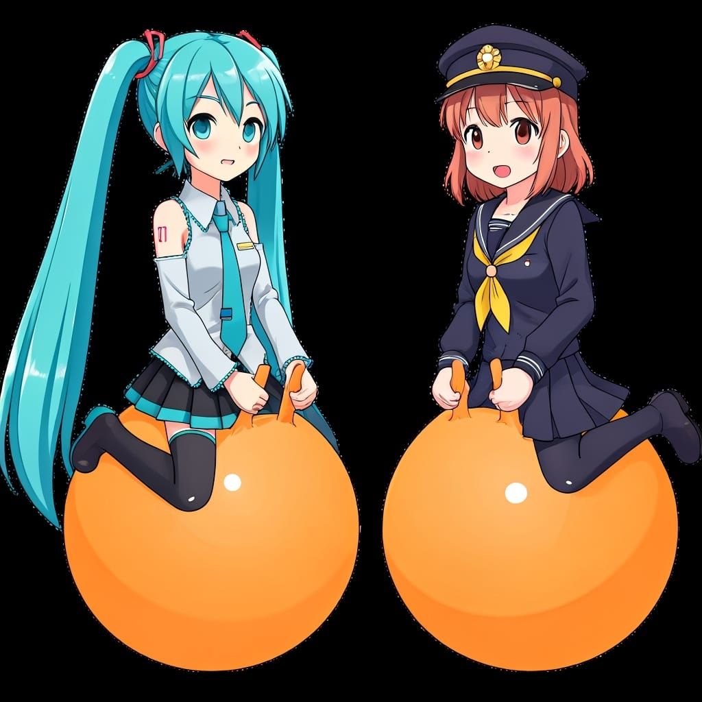 Hatsune Miku and Minako Kino on Hopper Ball