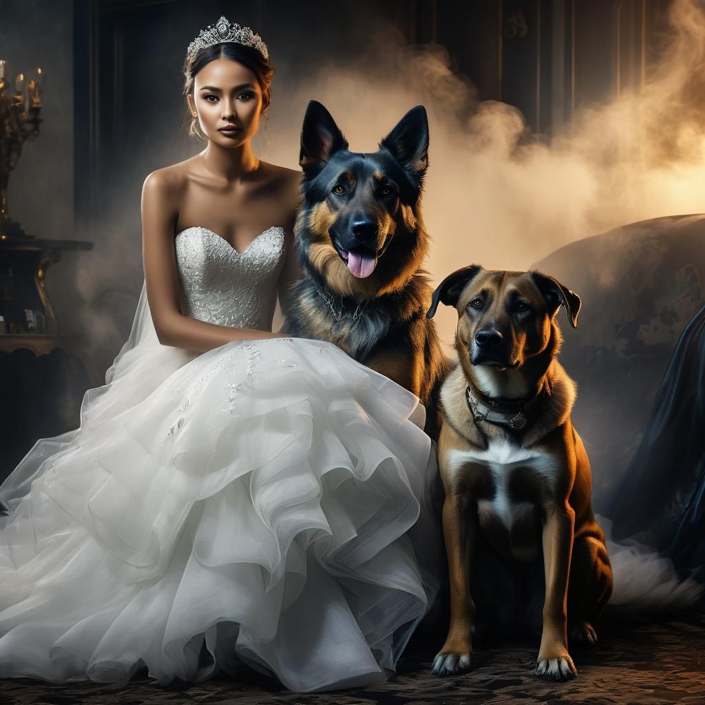 Bride and Dog: Overdetailed Ink Masterpiece