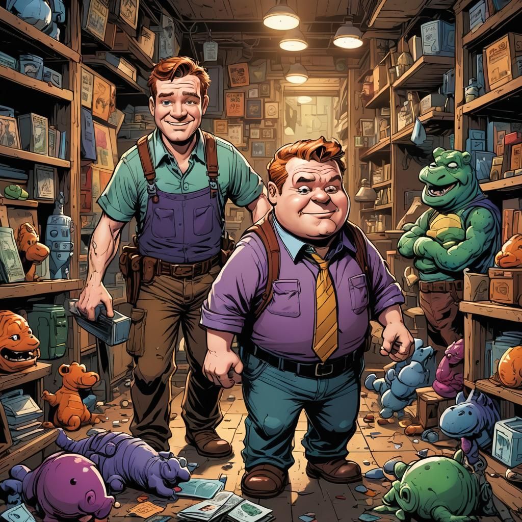 Fred and Barney Babysit Gobby: Comic Book Art