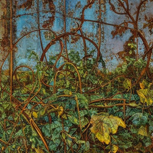 Baroque Surrealism: Plants Overgrowing an Abandoned Airbase