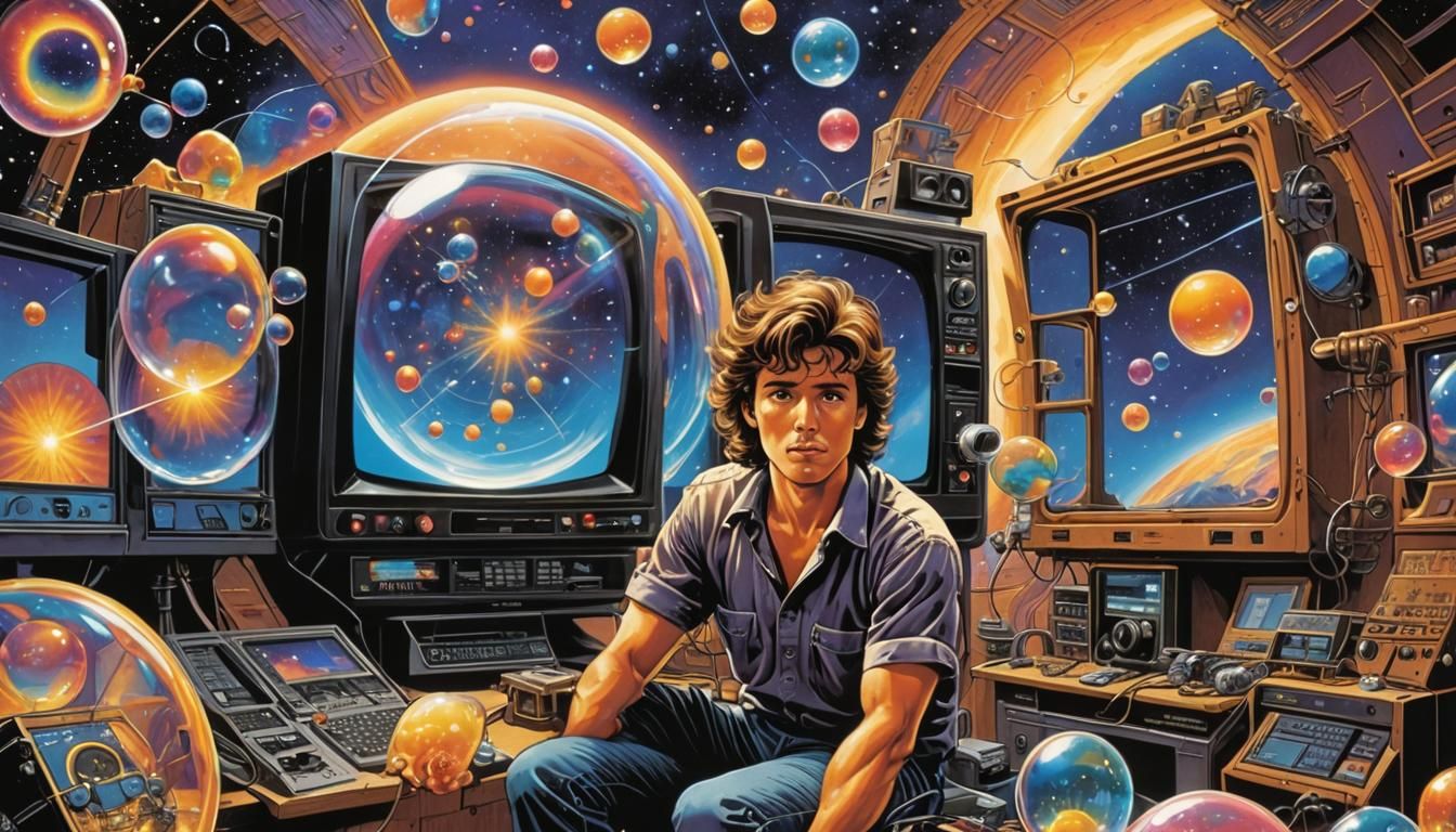 Retro 1987 VHS Cover Art of Tech and Crystals