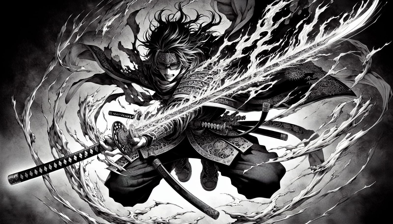 Furious Manga Warrior with Radioactive Katana