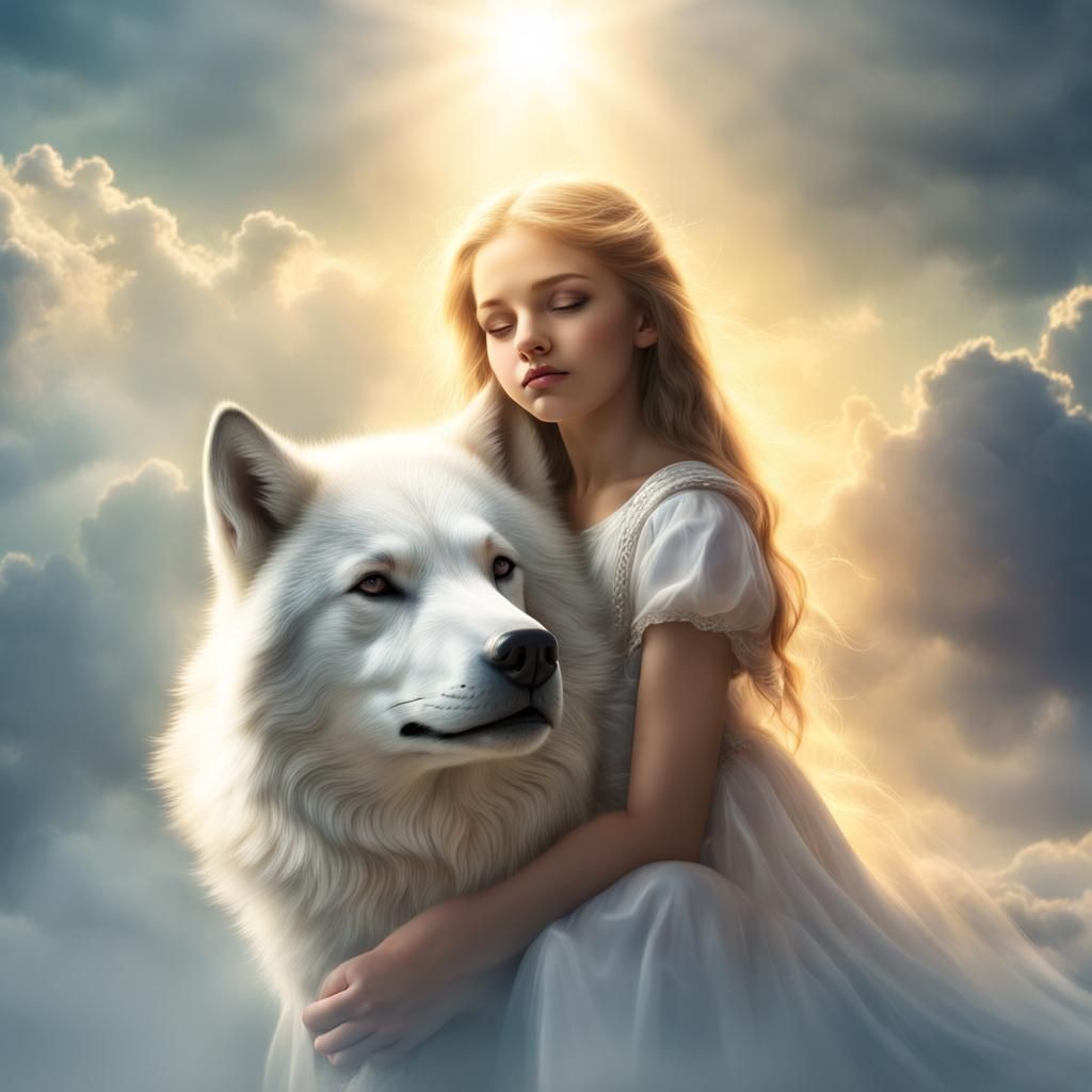 Wolf Guardian in Divine Light