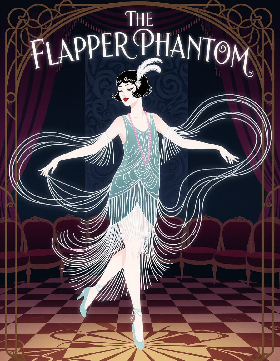 Ghostly Flapper Dancer in Art Nouveau Style