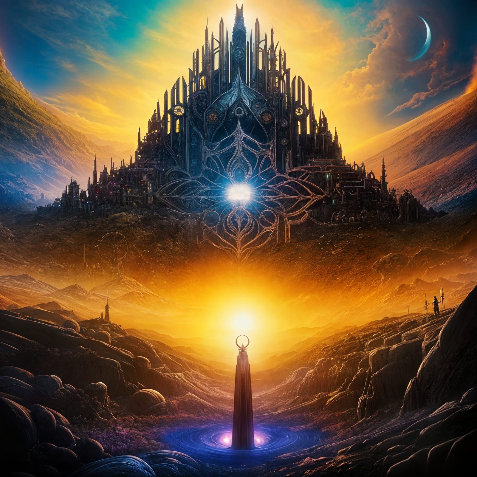 Radiant Borderland Fantasy Artwork with Heavenly Lighting