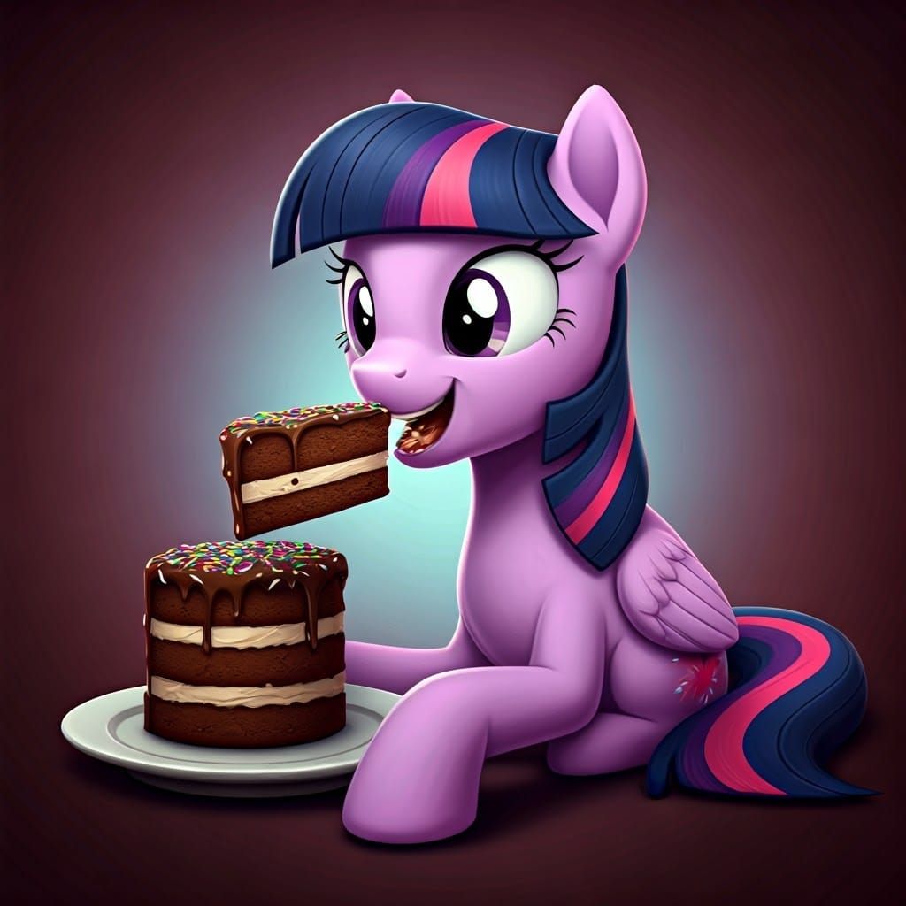 Magical Princess Delights in Vibrant Chocolate Cake