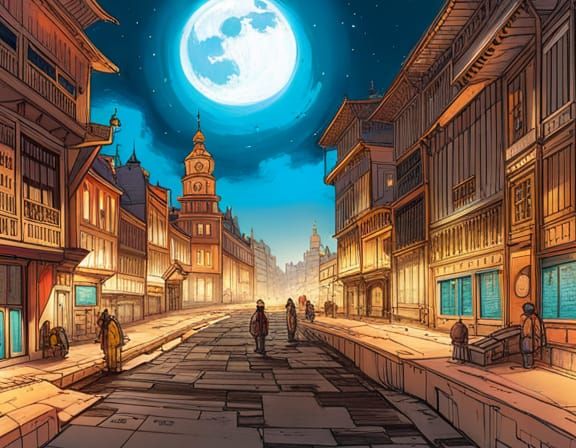 Romantic Moon Colony Under Starry Night Sky