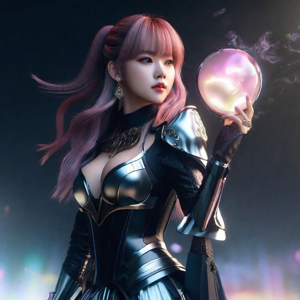 Hyperrealistic Woman with Flowing Hair in 3D Rendering