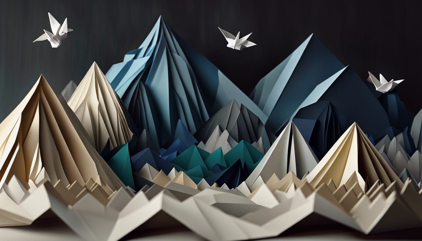 Origami Paper Folds in Soft Focus