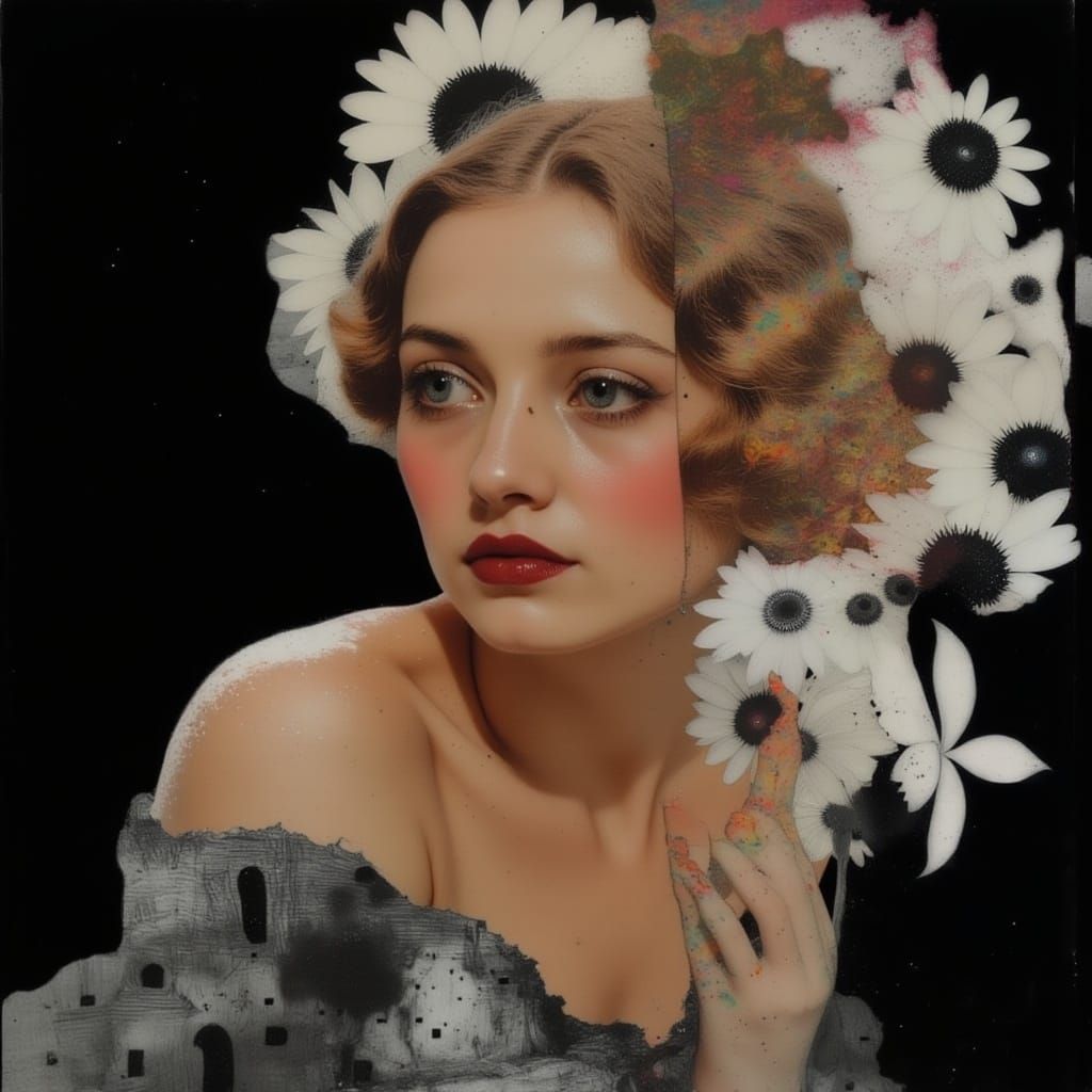 Bohemian Goddess in a Whimsical Floral Universe