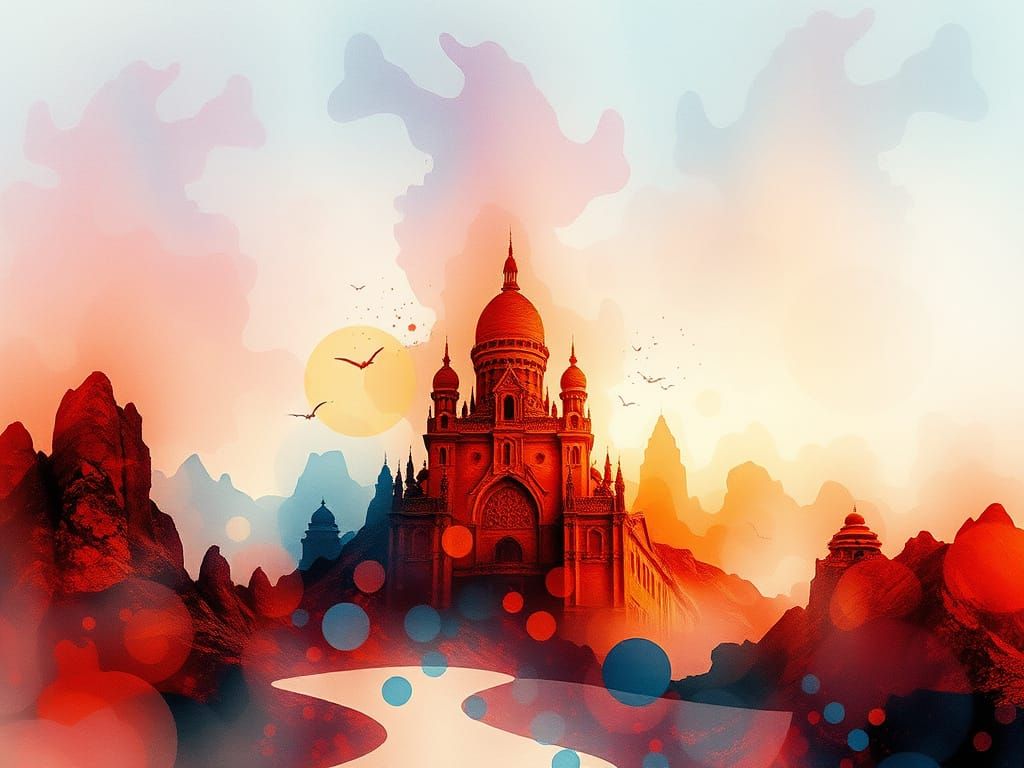 Fractal Elegance in a Cosmic Watercolor Dreamscape