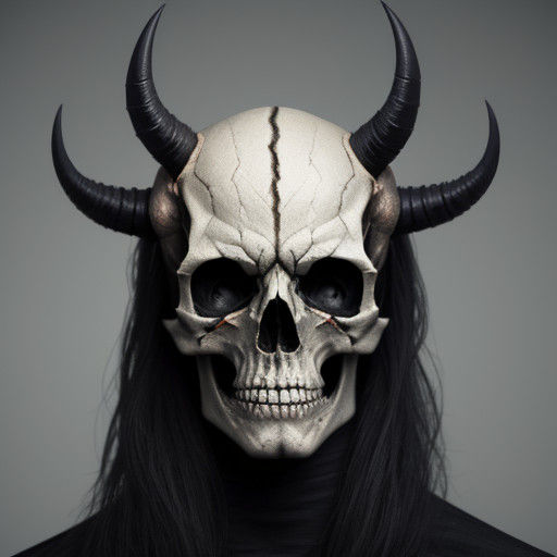 Hauntingly Realistic Demon Skull