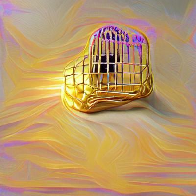 Ornate Golden Cage Digital Rendering