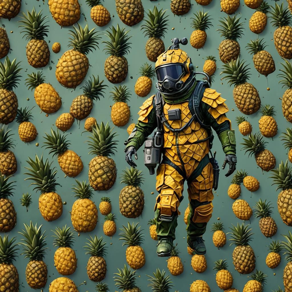 Intricate Pineapple Armor Unveiled in Fantastical Matte Pain...