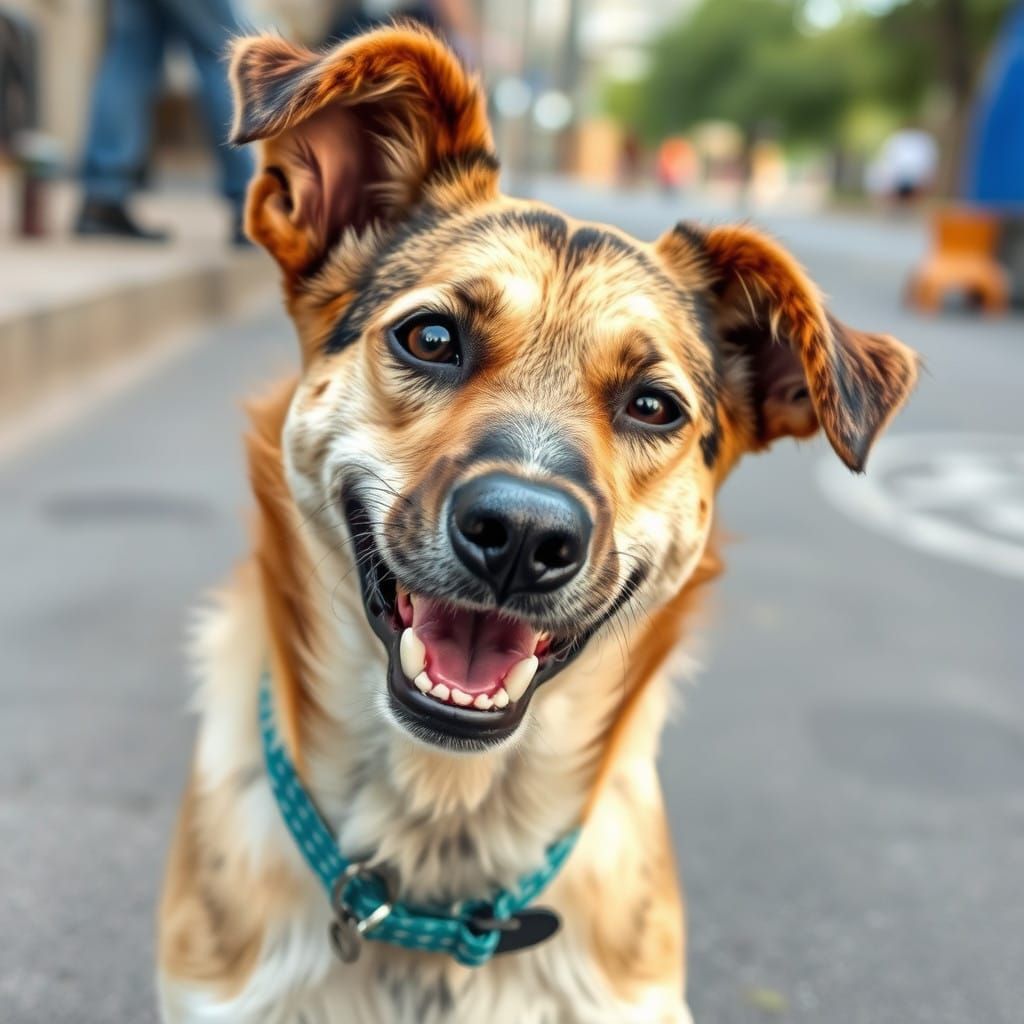 Warm Portrait of a Loyal Street Dog