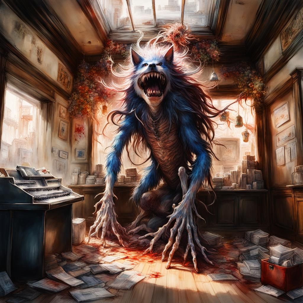 Macabre Cronenberg Monster in Wastedland: Ghibli Style