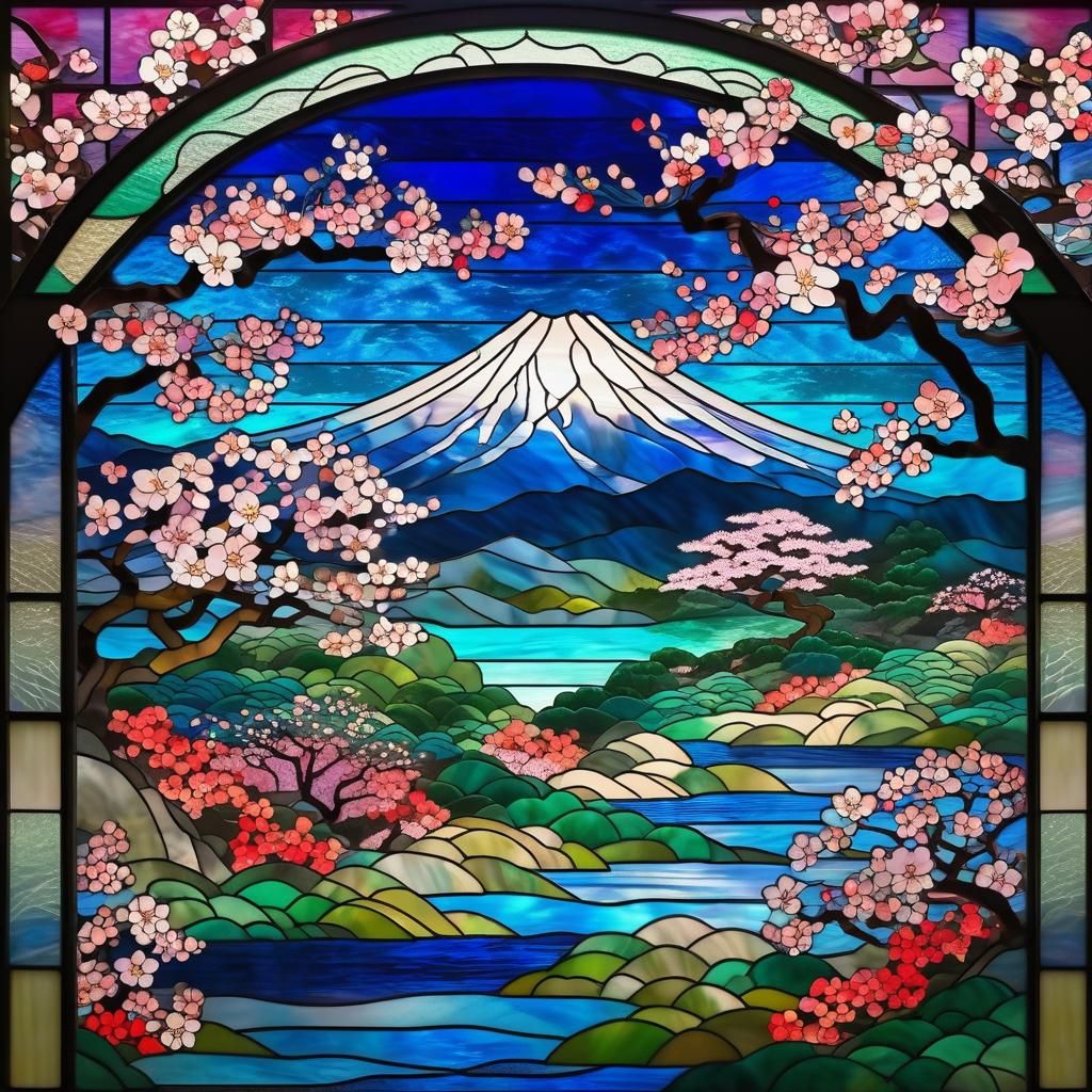 Vibrant Japanese Stained Glass Art