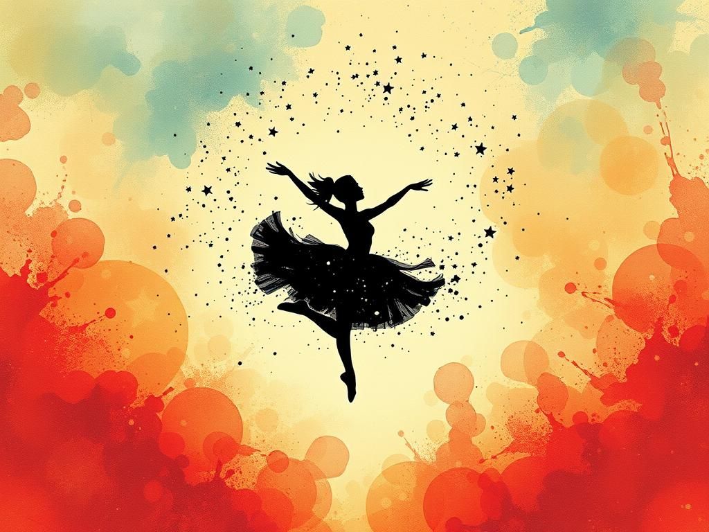Ballerina's Starry Leap: An Ink Splatter Dream