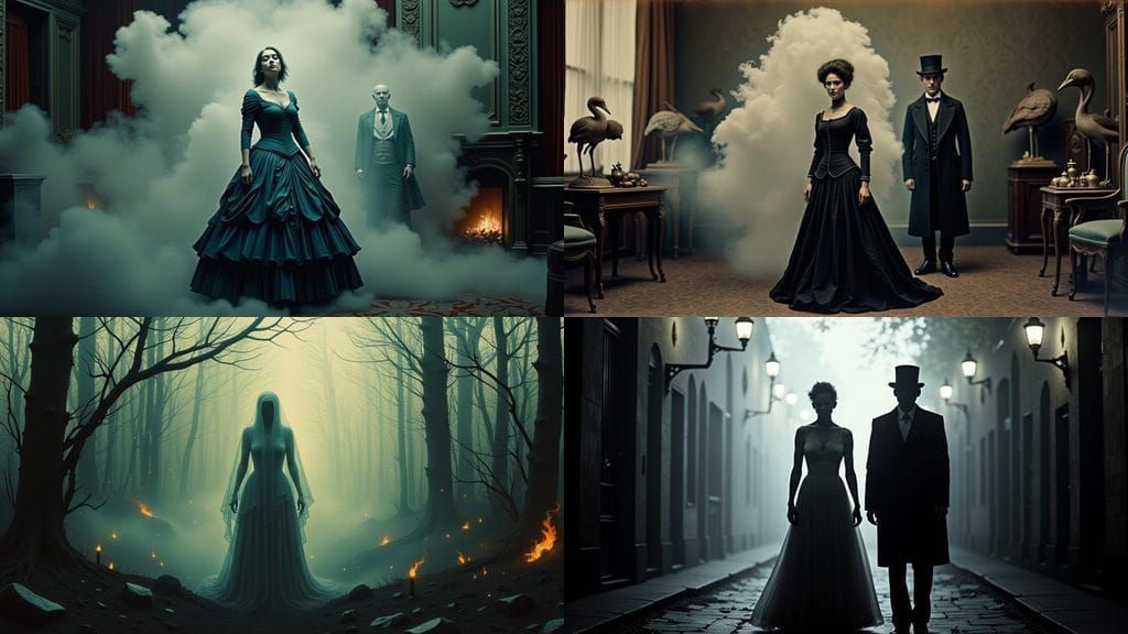 Supernatural Encounter in a Victorian Double Exposure