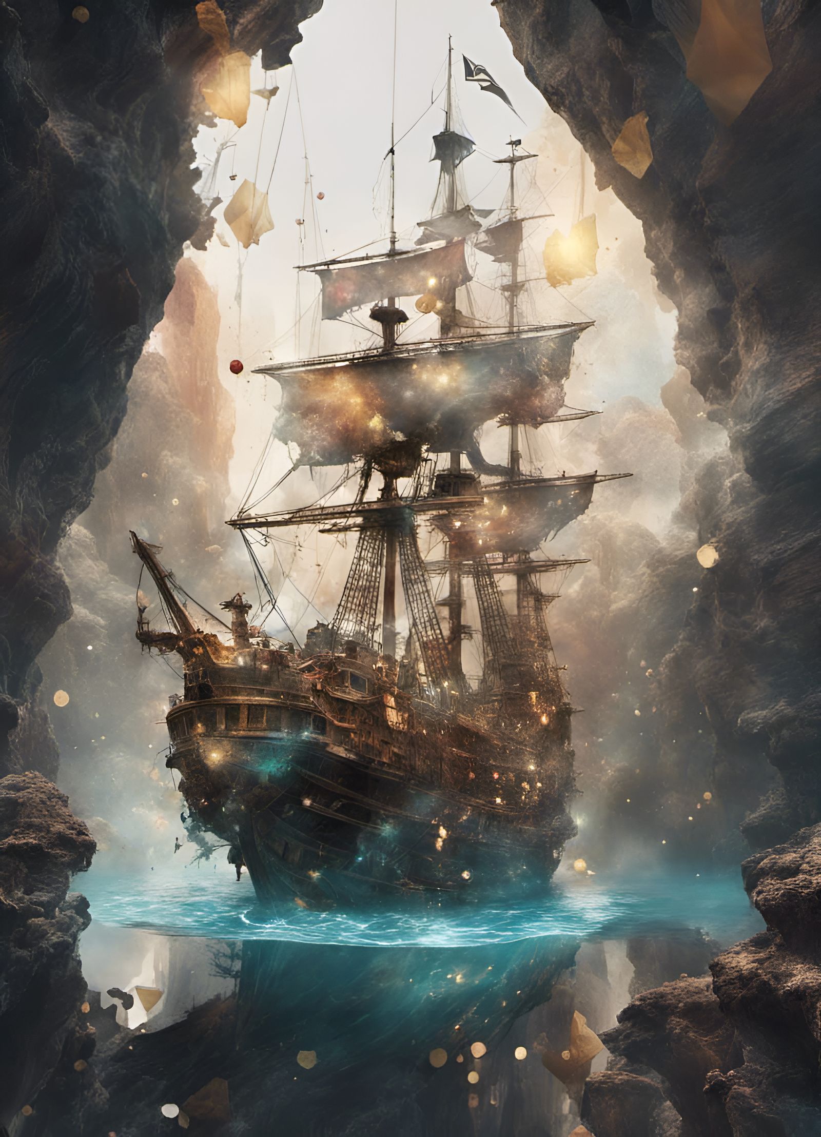 Cosmic Pirate Ship in Golden Cove