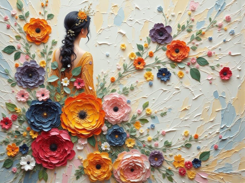 Dreamy Impasto Portrait of a Woman