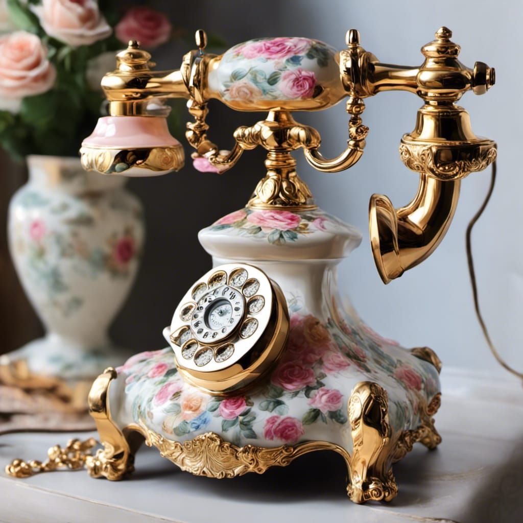 A very pretty, fancy telephone, elegantly tall,.