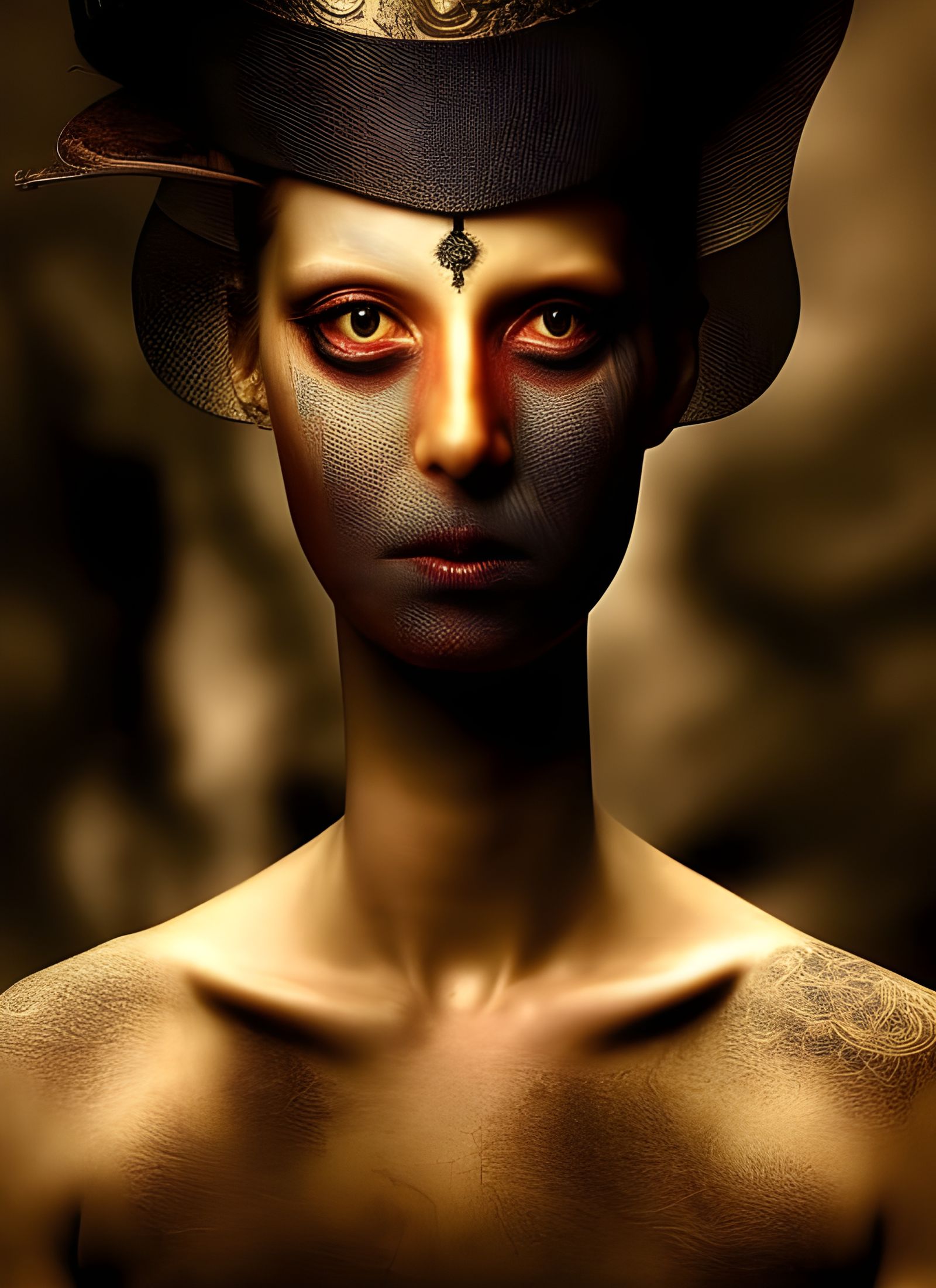 Tattooed Face Portrait in Paranormalpunk Style