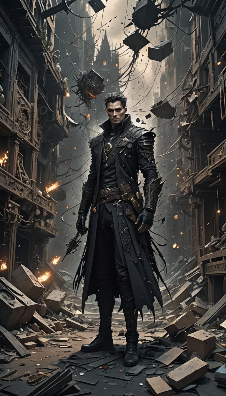 Villain Inverting Reality in Dark Fantasy Concept Art