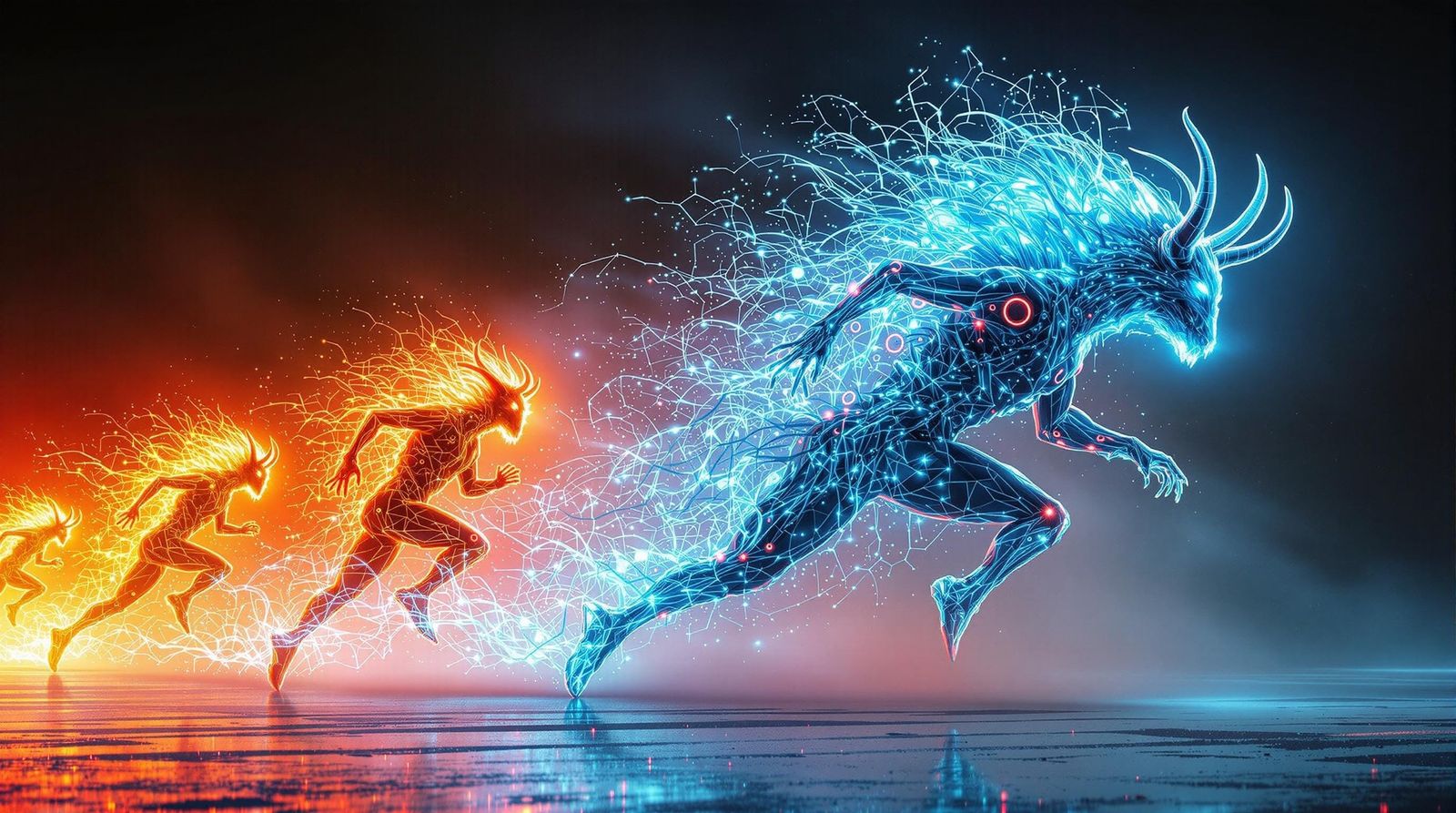 Athlete to Cyberminotaur Transformation with Heat Effects