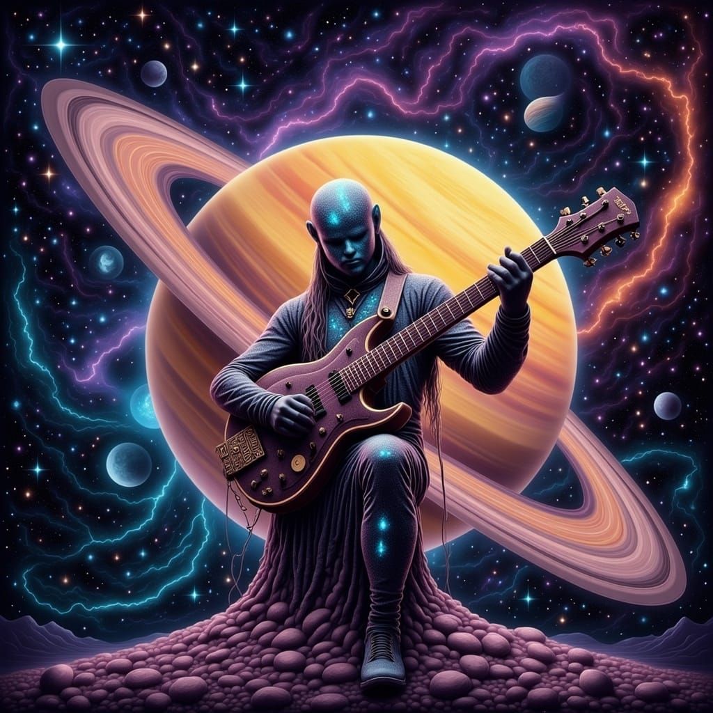 Starman's Psychedelic Guitar on Saturn Rings