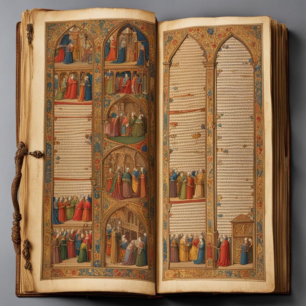 Illuminated Manuscript Page with Burned Parchment Style