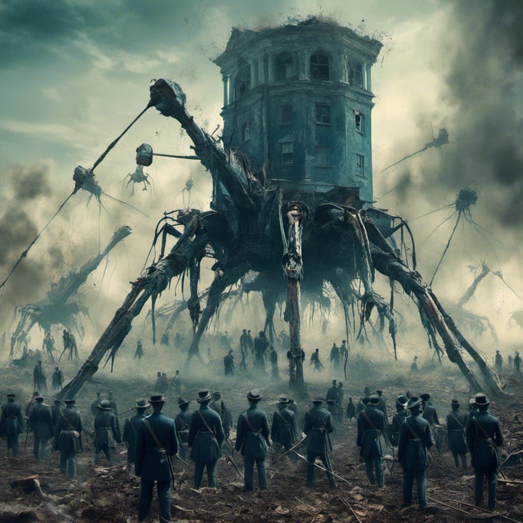 Victorian Soldiers Battle War of the Worlds Tripod